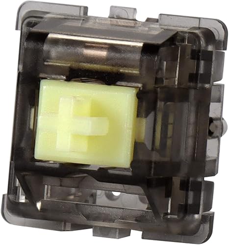 Miniatura 9 de DUROCK Interruptores de teclado lineales, interruptor L1 transparente transparente de 1.94 oz, resorte chapado en oro liso amarillo cremoso