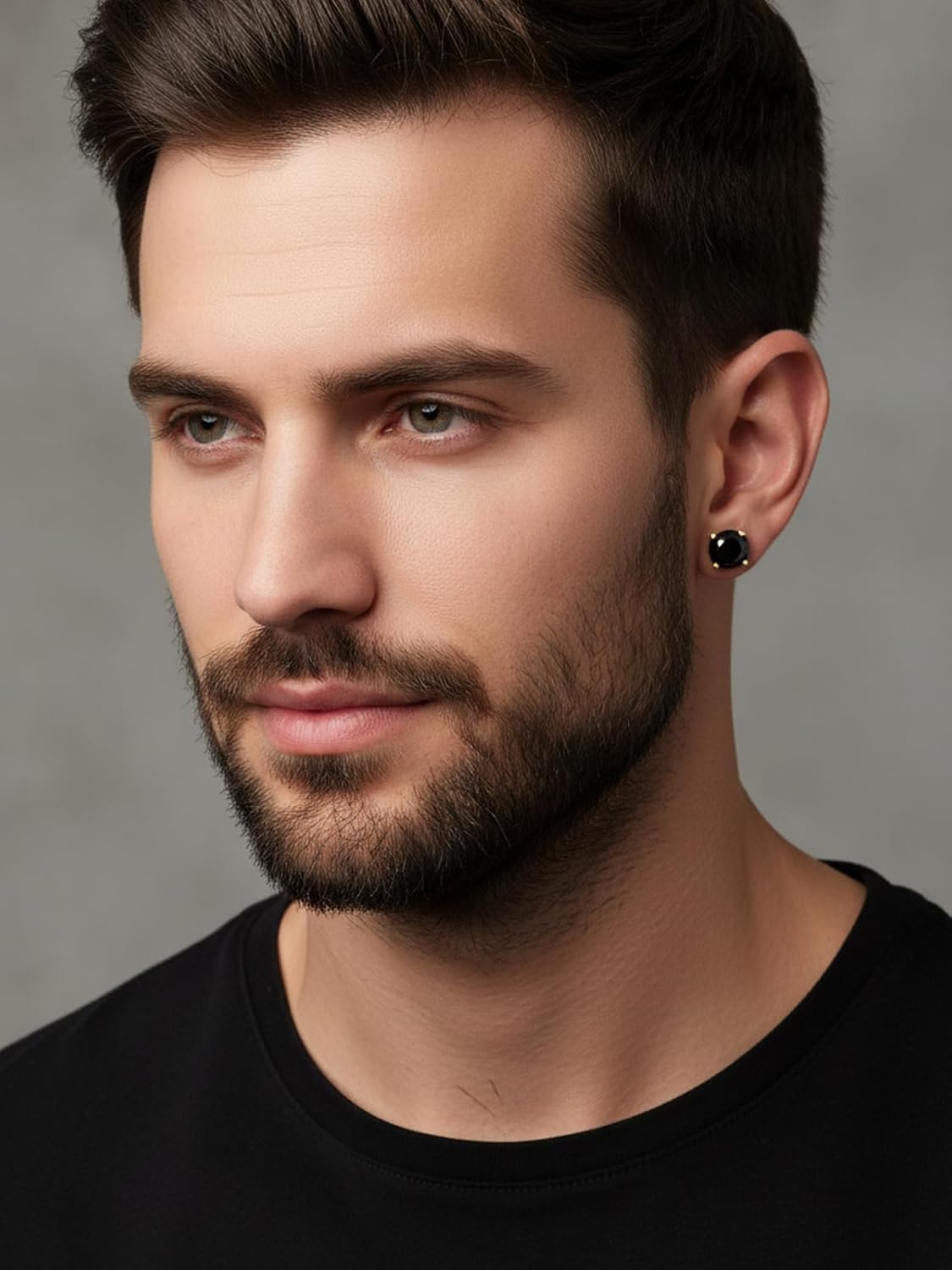 Moissanite/Emerald/Saphhire/Ruby Stud Earrings, Solid 925 Sterling Silver Hypoallergenic, Using CNC Technology, 4mm/5mm/6.5mm/8mm Round Studs, Pretty Everyday Post Earrings
