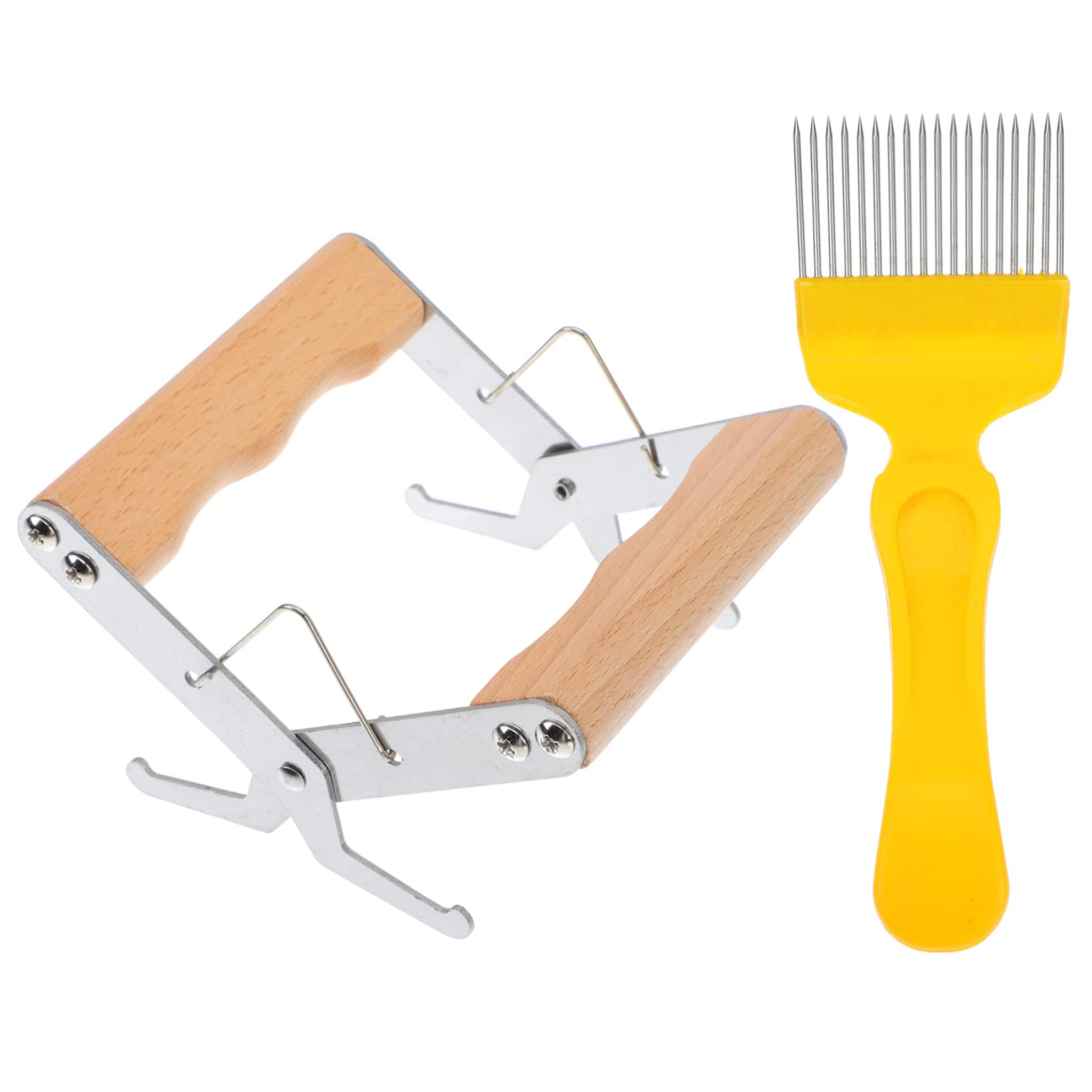 BESTonZON 2 Set Strumenti per Apicoltura Inossidabile con Pinza per Telaio e Disopercolatrice Strumenti Professionali per Apicoltori Facili da Usare e Portatili Completi per Esigenze