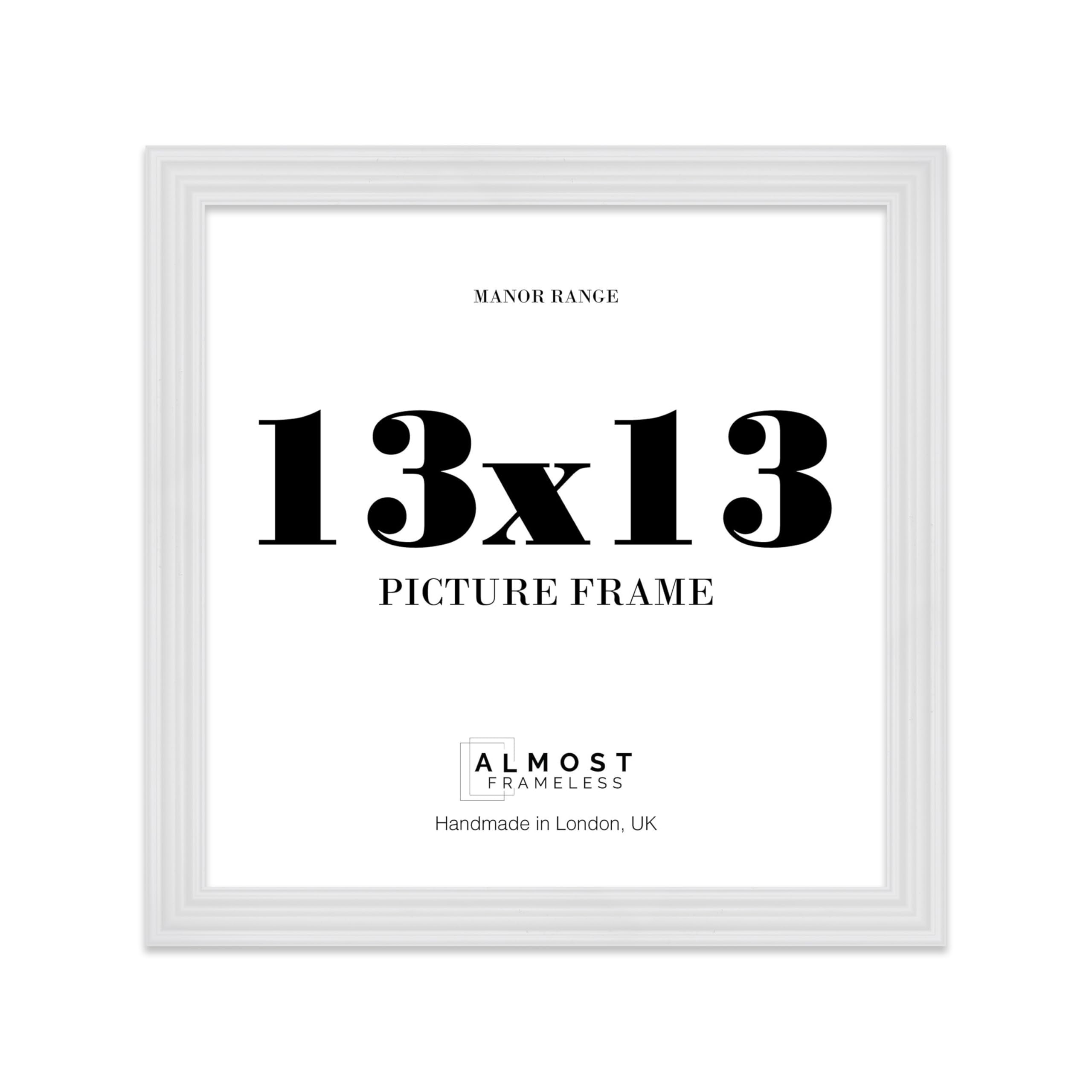 13x13 Picture Frame, Display 13x13 Pictures (33 x 33cm) - Ice White Luxurious 42mm Edge Frame for Home Décor - 1 Pack