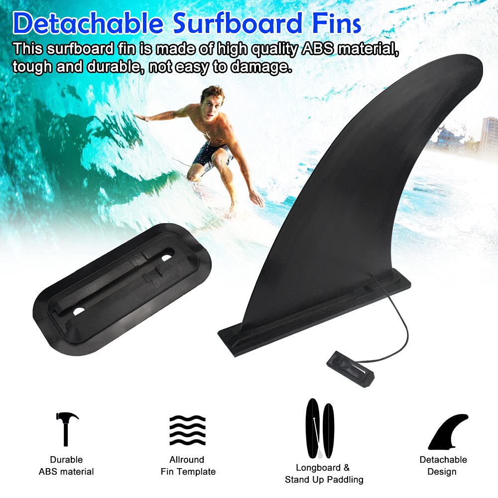 Pinne Tavola da Surf Tavola da Surf Fin Pinne da Surf Rimovibile Pinnetta Centrale Plastica Pinna Centrale per Tavola da Surf con Base per Paddleboard Longboard Stand Up Paddleboard Kayak