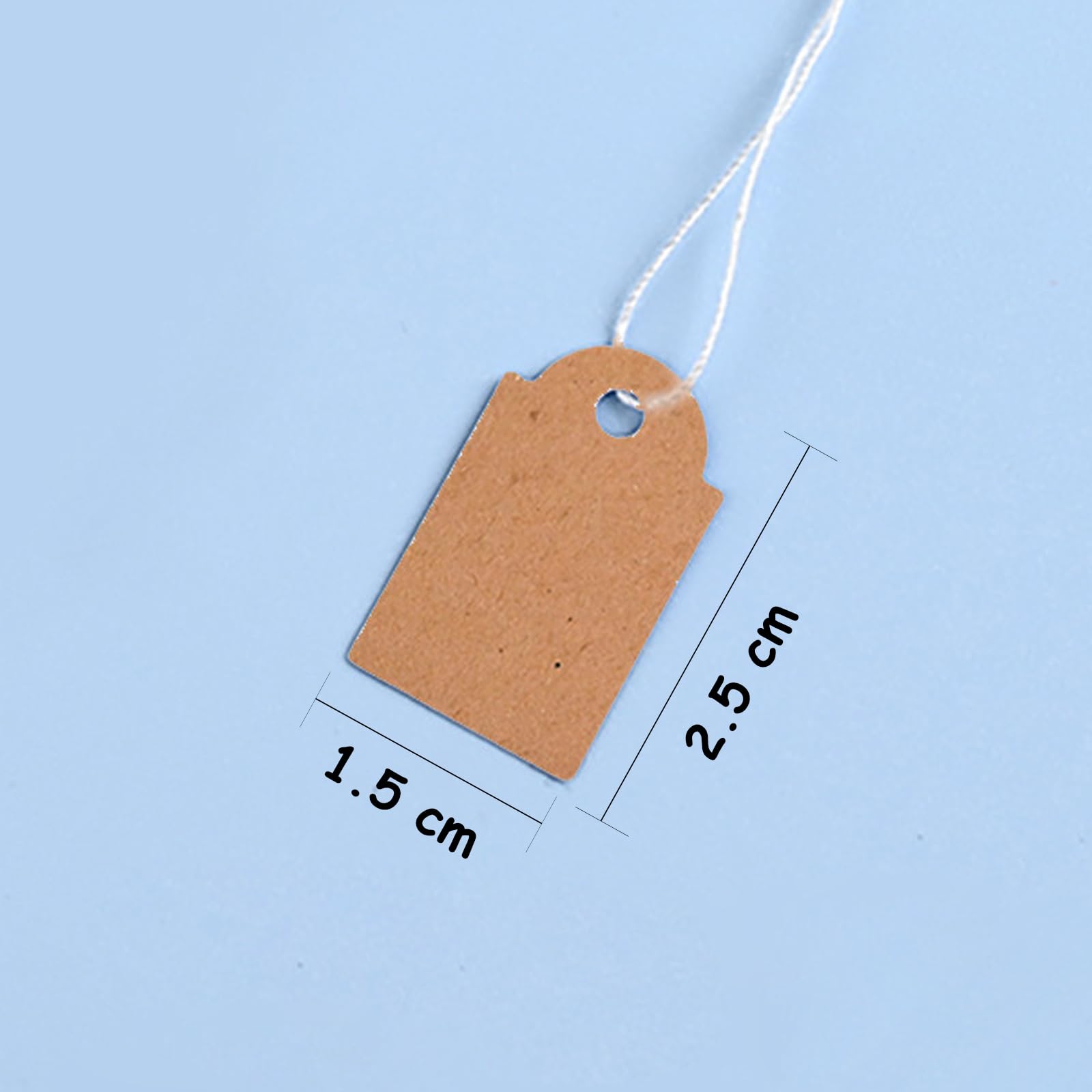 SWYSGS Pack of 200 Gift Tags Kraft Paper Tags Labels with Jute String for Handmade Wedding Gift Christmas Brown - Image 2