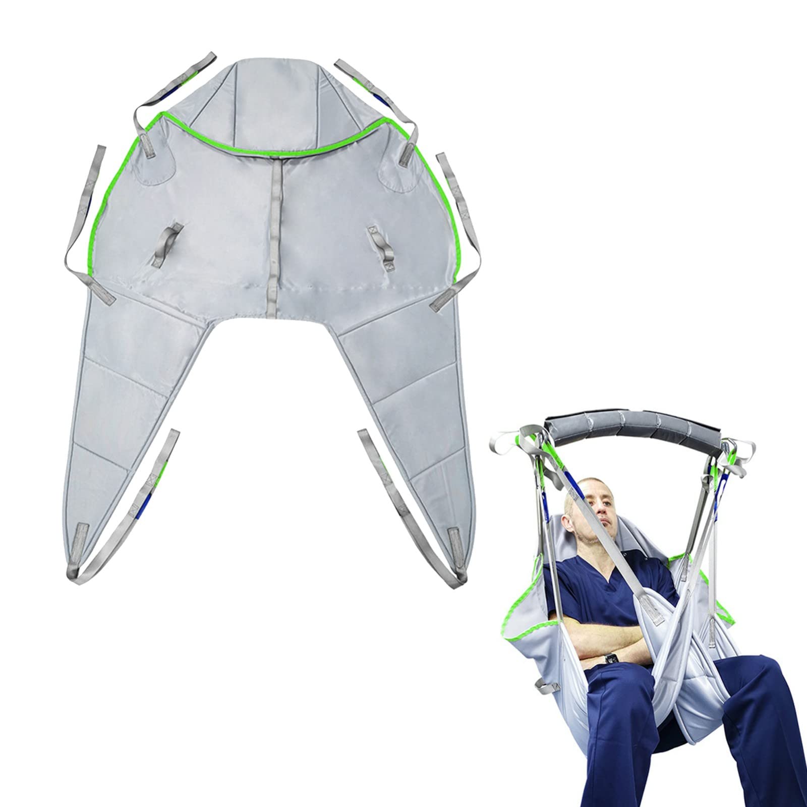 Écharpe de jambe divisée pour personnes âgées handicapées, élingues de levage du patient, élingue de levage du corps entier avec support de tête, élingue de douche, élingue de transfert pour bariatriq