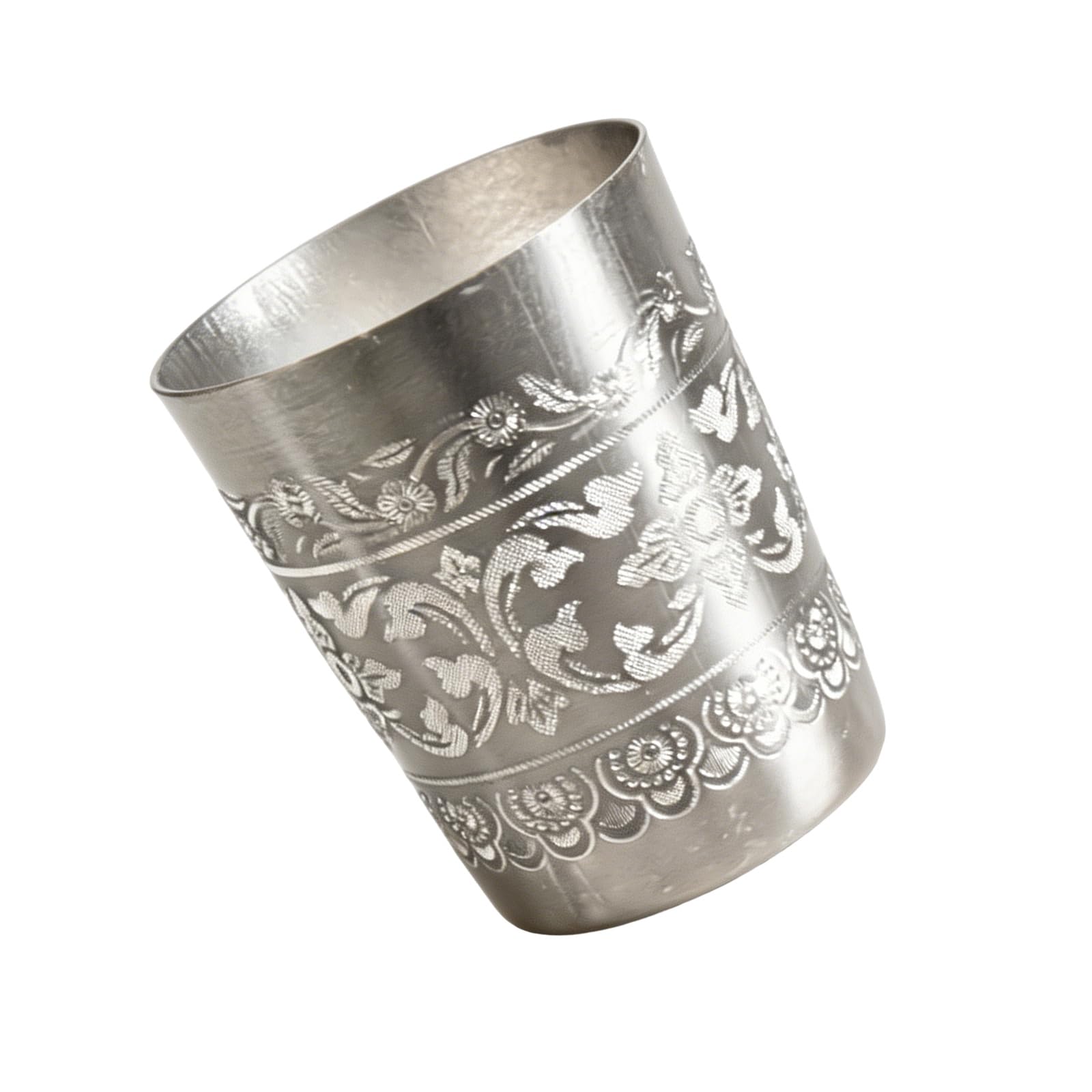 TQUXNGA Thai Tin Drinking Cups Thai Traditional Design Cup for Coffee Juices Beverage Portable Stackable Water Cup Gift Stackable Water Cups