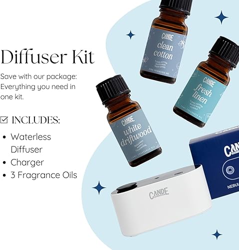 Miniatura 8 de CE CRAFT Juego de regalo difusor de viaje sin agua, difusor recargable para aromaterapia, incluye 3 aceites de fragancia, dispensador de fragancias