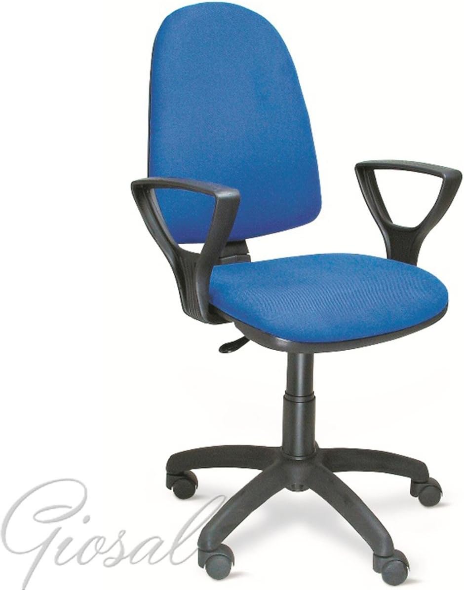 Giosal Torino office Chair Adjustable Armrest Not Wheels Black Leather blue