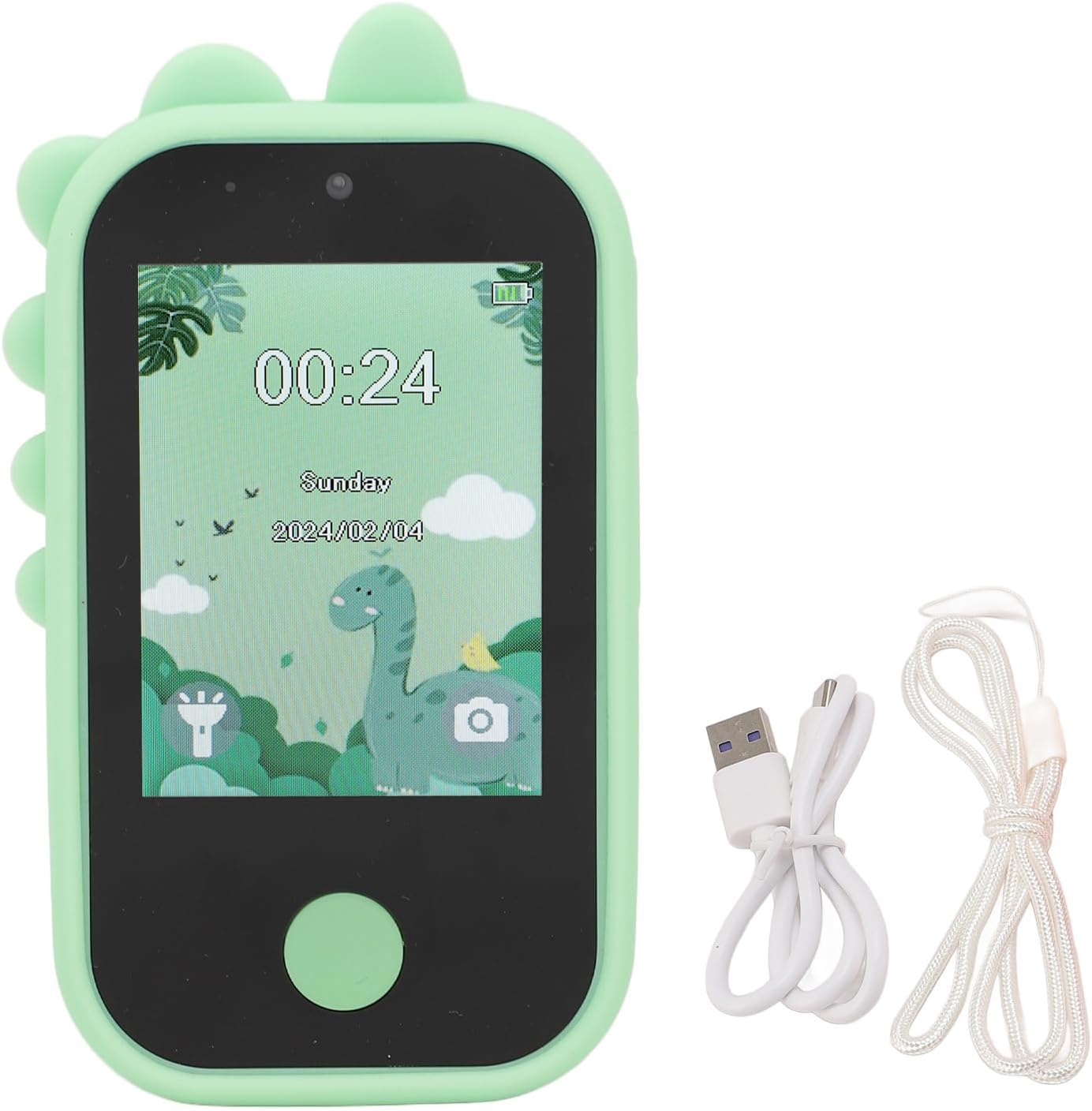 48MP 1080P Digital Camera for Kids, Children Phone with 2.8in IPS Touch Screen, MP3 Music Player, Selfie Camera and Built in HiFi Speaker for Fun Learning and Photography (Green)