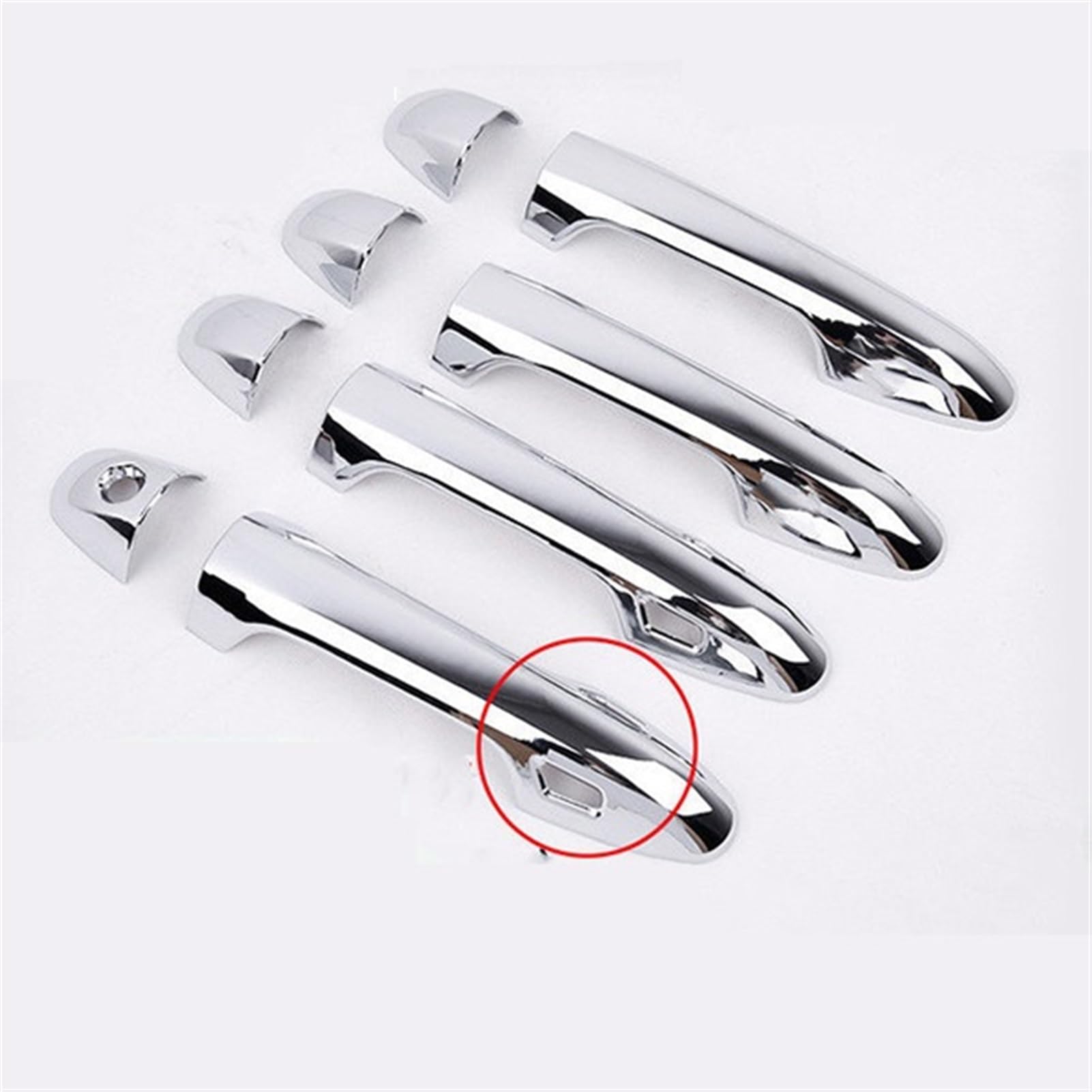 Qunfd 4Handle 2 Buttons Fit For Rav4 Rav 4 Mk2 Ii Xa40 2013~2018 Chrome Smart Door Handle Cover Car Decorate Accessories Styling Protective Stickers(4Handle 2 Buttons)
