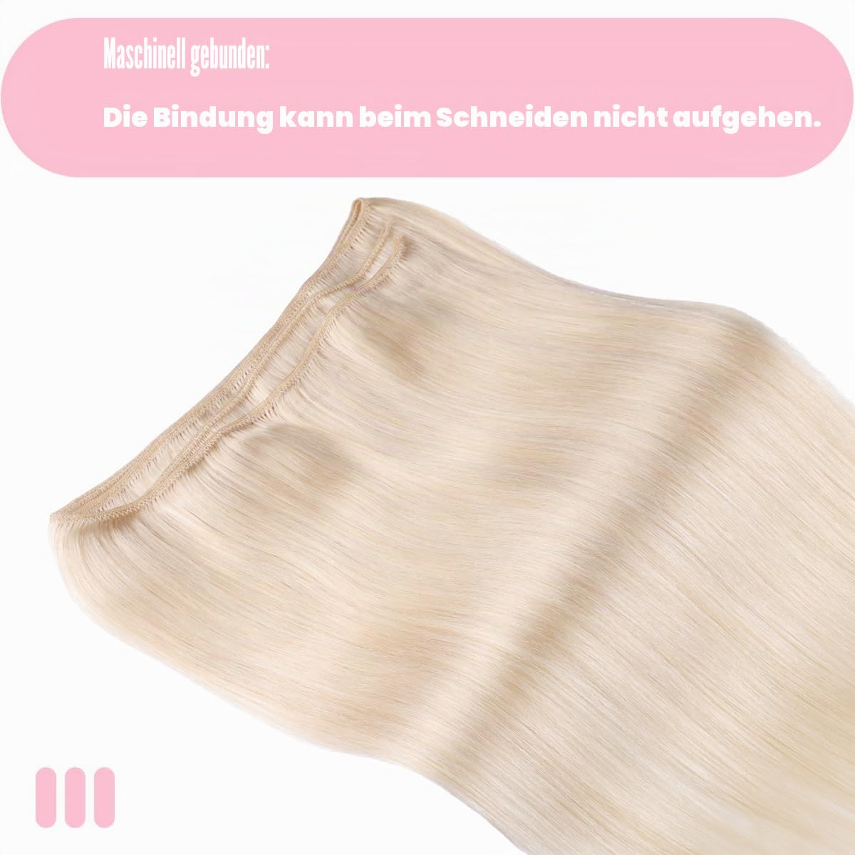 SURNEL 50cm 100g Tressen Echthaar Extensions Blond Echthaar Tressen Zum Einnähen Platinum Blond Remy Weft Extensions Human Hair Braids (Tressen#60-20zoll)