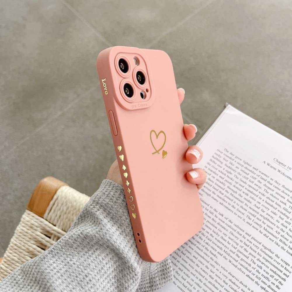 Cover Morbida Con Cuore Antiurro In Silicone TPU Per IPhone E Samsung - Bordo Placcato Lusso