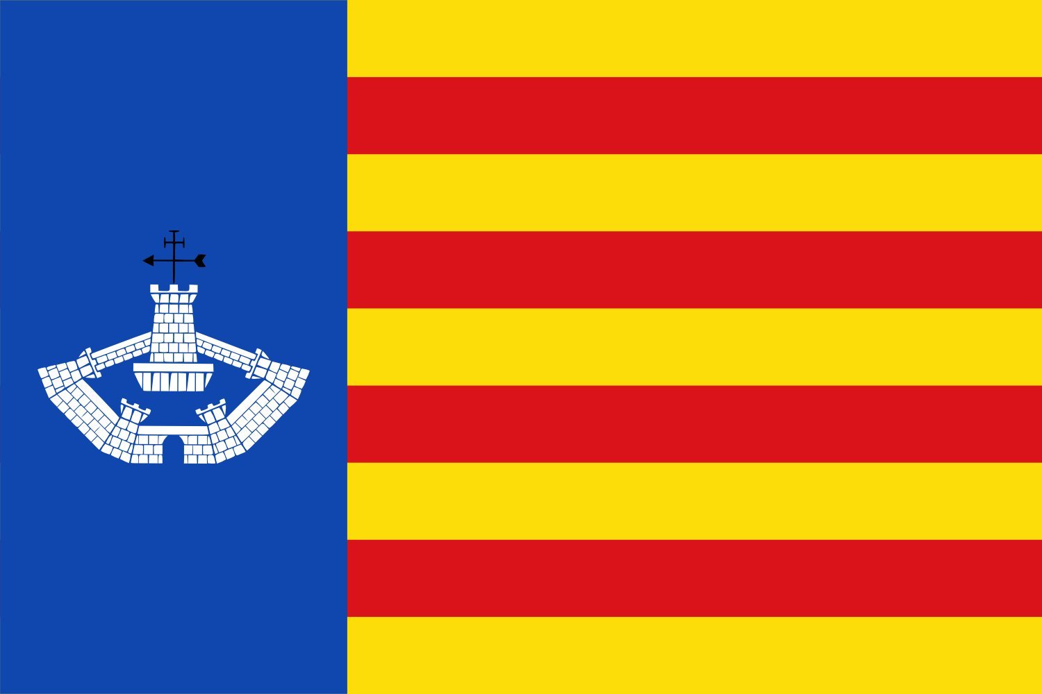 Drapeau Menorca preautonòmica anti-effilochage grand format paysage
