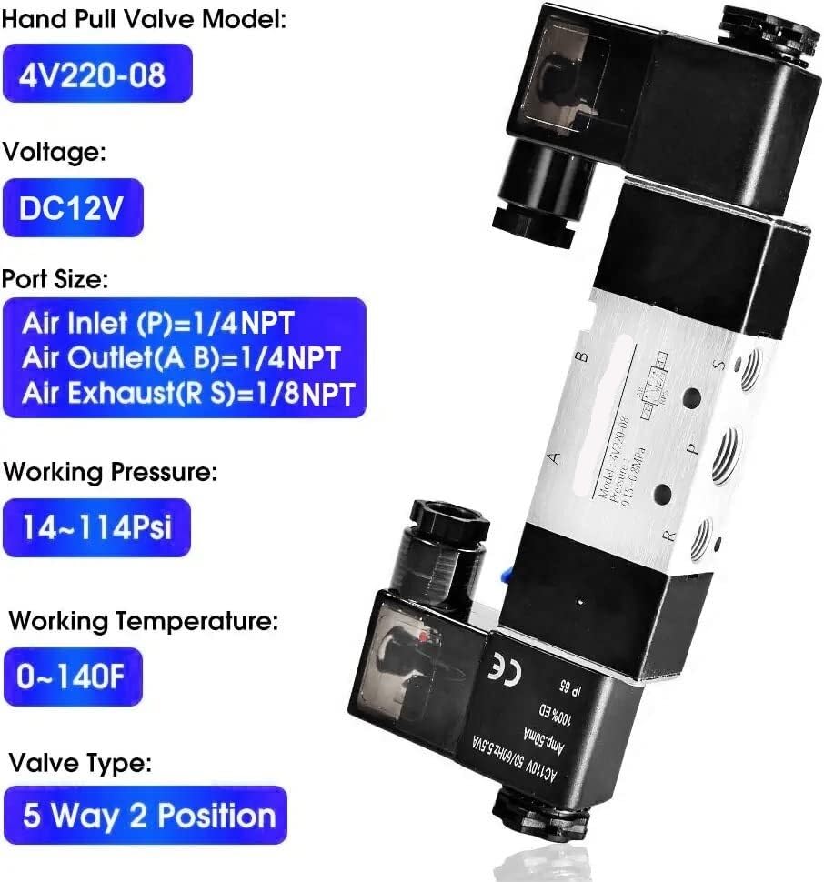 Électrovanne 4V220-08 DC12V double bobine pour stopper les fuites d'air comprimé - 3