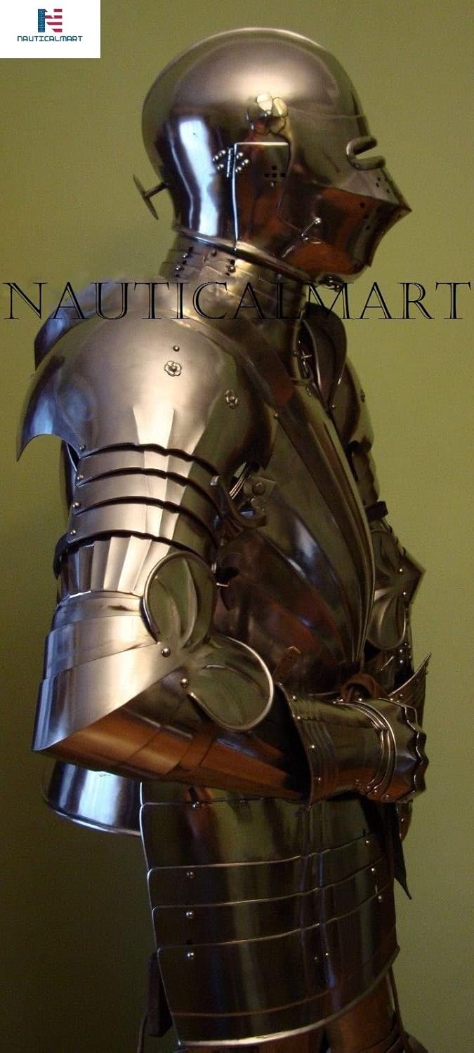 NauticalMart Maximilian Suit of Armor With Closed Helmet Knight Suit Maximilian Plate Armor