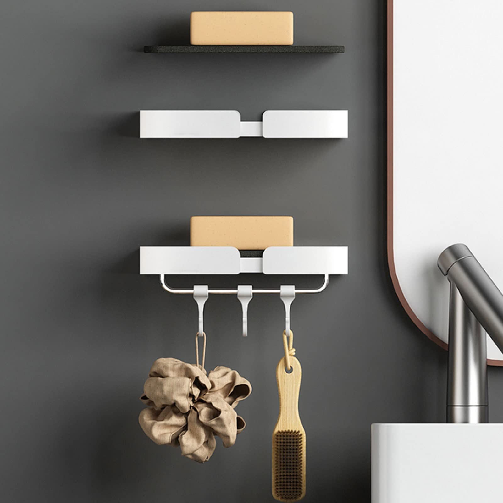 Jabonera Jabonera Que se Puede Usar en escritorios montados en la Pared con una Esponja para desagüe. Adecuada para baños y cocinas.