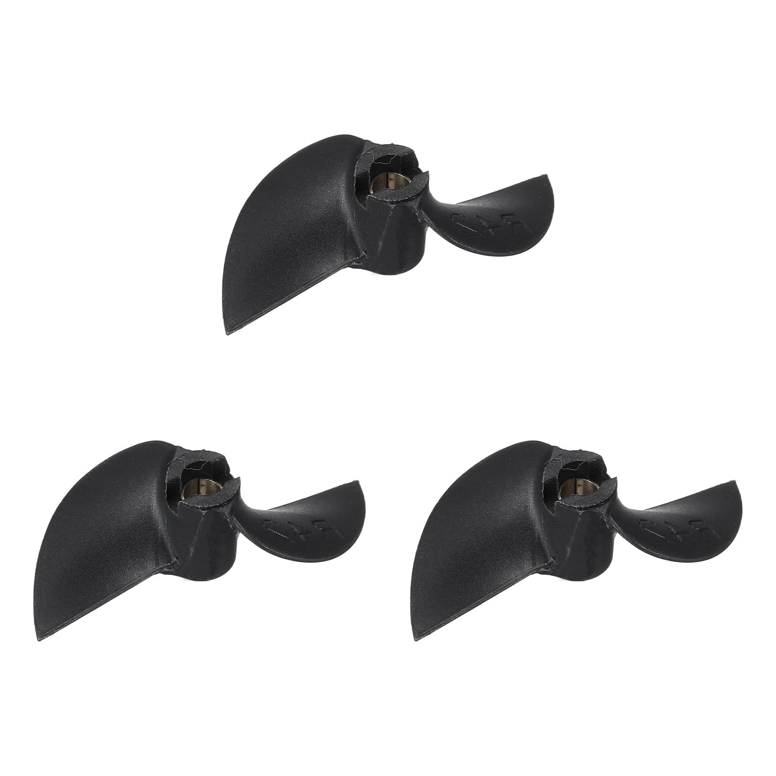 sourcing map 3pcs RC Boat Propeller, 2 Blades Propellers 4.8mm Hole Dia 42mm OD 1.2mm Pitch CCW Clockwise Rotating Drill Propeller with Metal Ring for RC Boat, DIY Ship Model, Black