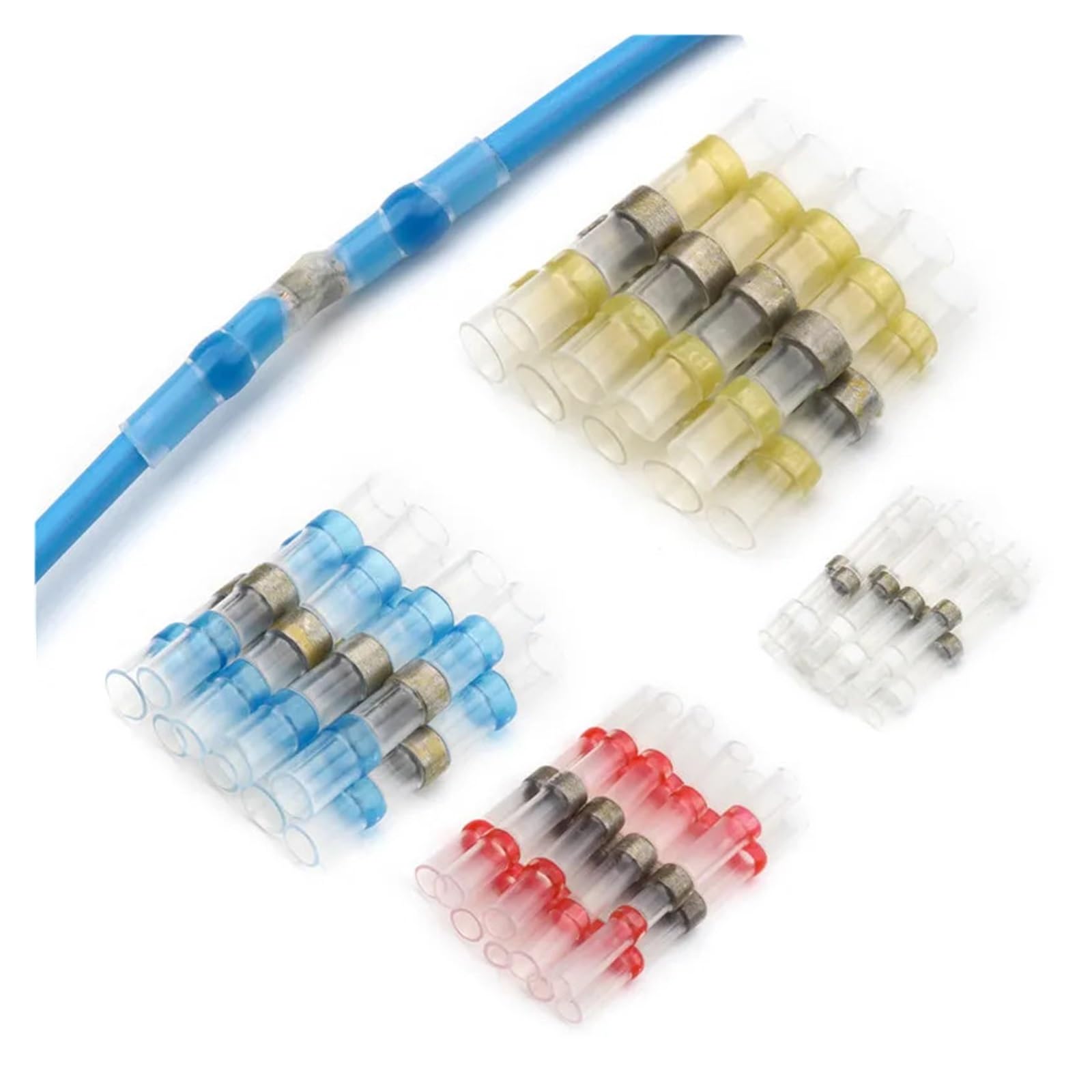 ZDVHOMCB 250Pcs 26-10 AWG Wire Connectors Set Solder Seal Heat Shrink Butt Connectors Insulated Electrical Wire Terminals