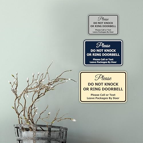 Miniatura 4 de Signs ByLITA Classic Framed Please Do Not Knock Or Ring Doorbell Wall or Door Sign - Easy Installation  Mail Delivery Instruction  Do Not Disturb