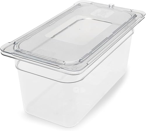 Miniatura 2 de CFS - Sartén de plástico para alimentos, tamaño 14, 4 pulgadas de profundidad, transparente