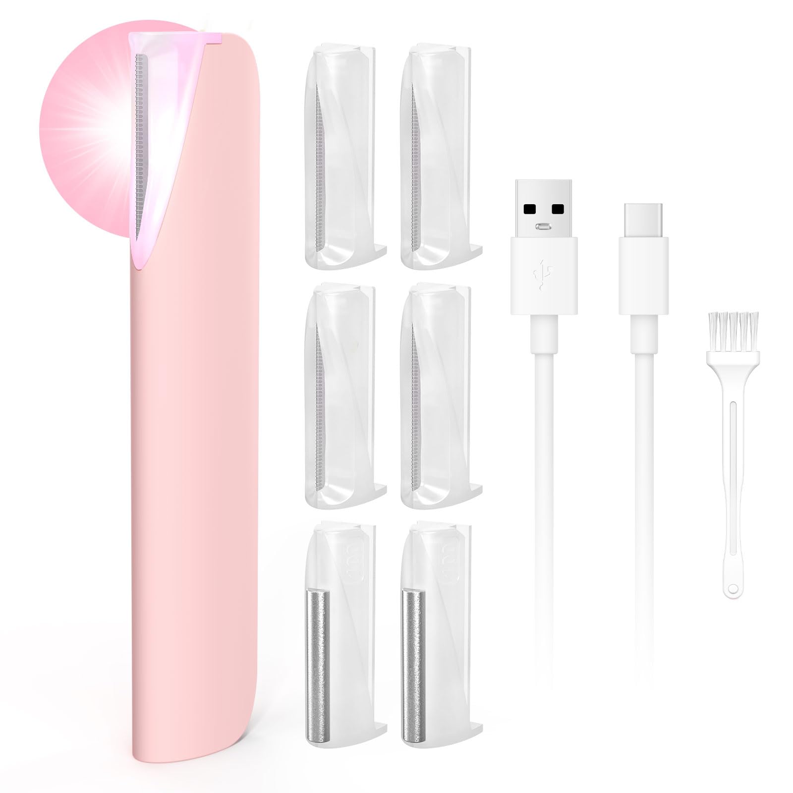 Sonic Dermaplane for Women Face Dermaplane Razor for Women with LED Light Rechargeable Facial Hair Peach Fuzz Remover
