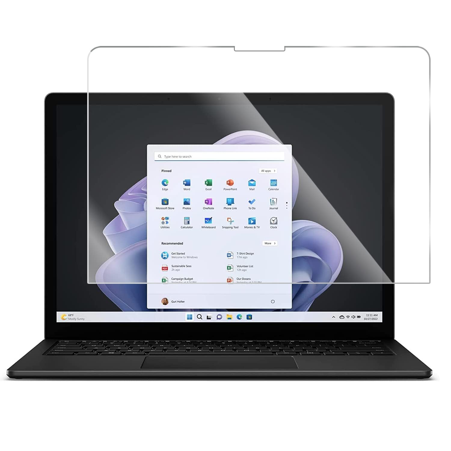 eWINNER 2Pack Tempered Glass Screen Protector Compatible with 2024 Microsoft Surface Laptop 6 13.5"/Surface Laptop 5/4/3 (13.5inch)/Ultra Clear & 9H Hardness & Scratch Resistant & Easy Installation