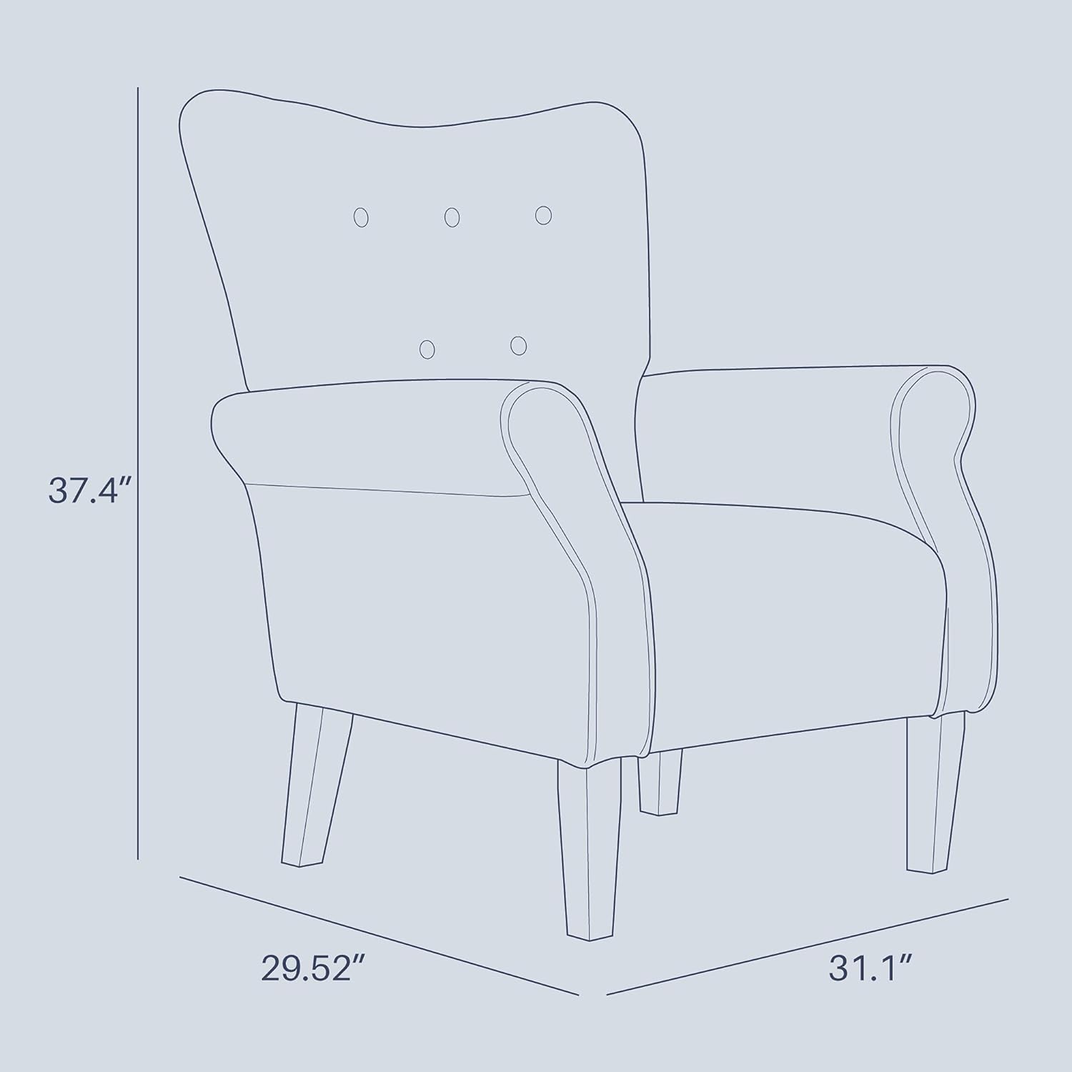 BELLEZE Modern Accent Chair Armchair for Living Room or Bedroom with Wooden Legs, High Back Rest, Padded Armrest, and Comfortable Cushioned Seat - Allston (Citrine Yellow) : Home & Kitchen
