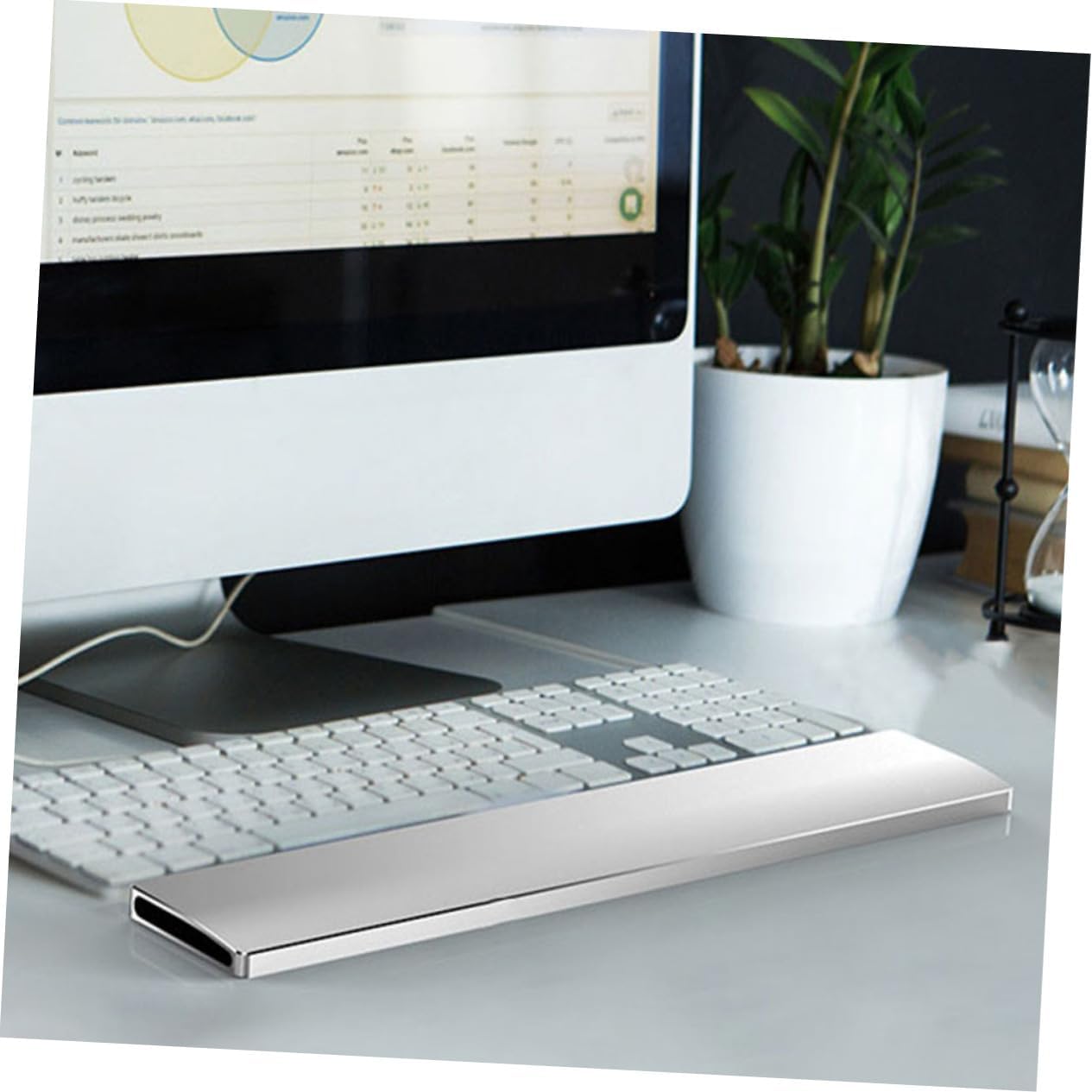 Ergonomic Aluminum Alloy Keyboard Wrist Support Keys Mechanical Palm Rest Elevated Hand Rest for Comfortable Typing and Natural Wrist Position