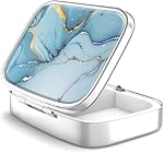 Boîte à pilules 2 Compartiment Petite Pilule Case, Portable pour Pocket ou Purse Pill Organizer Porte-conteneur de Pilules pour tenir les vitamines, les médicaments, l'huile de poisson et les suppléments (Blossom d'amande)