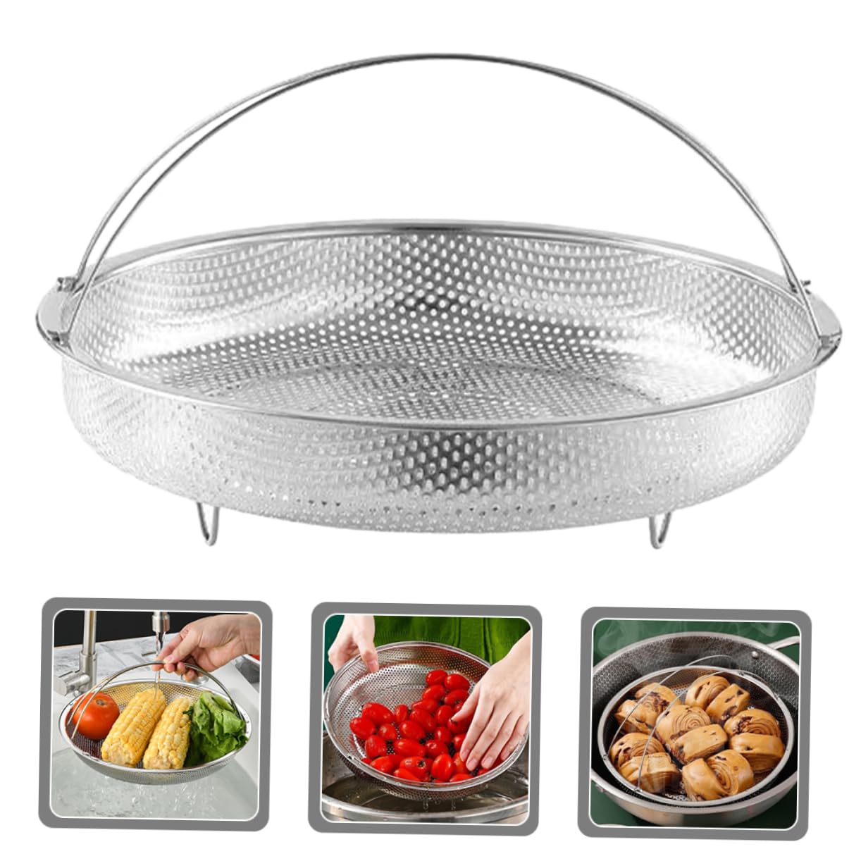 Cuiseur Vapeur En Acier Inoxydable 26cm - Panier Empilable Avec Poignées, Pour Maison Et Restauration - 11
