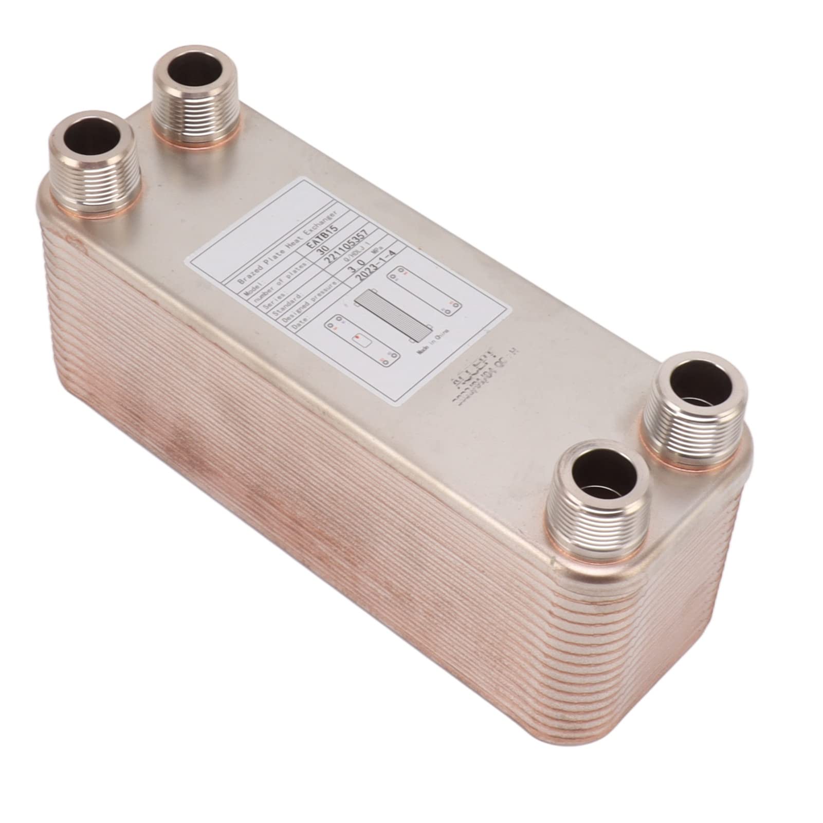 Topyond Enfriador De Placas Enfriador De Cerveza De Agua Pequeño Intercambiador De Calor De Placas Soldadas De Acero Inoxidable Enfriador De Mosto para Calentador De Agua De Mosto De Cerveza