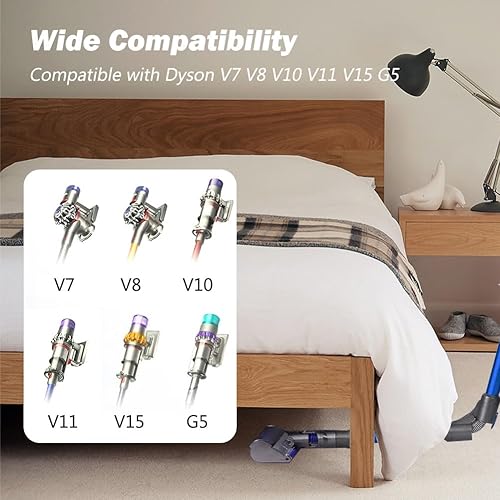 Miniatura 2 de Varita de extensión plegable, piezas de repuesto de varita de metal y bloqueo de gatillo compatible con aspiradora inalámbrica Dyson V15 V8 V11 V10