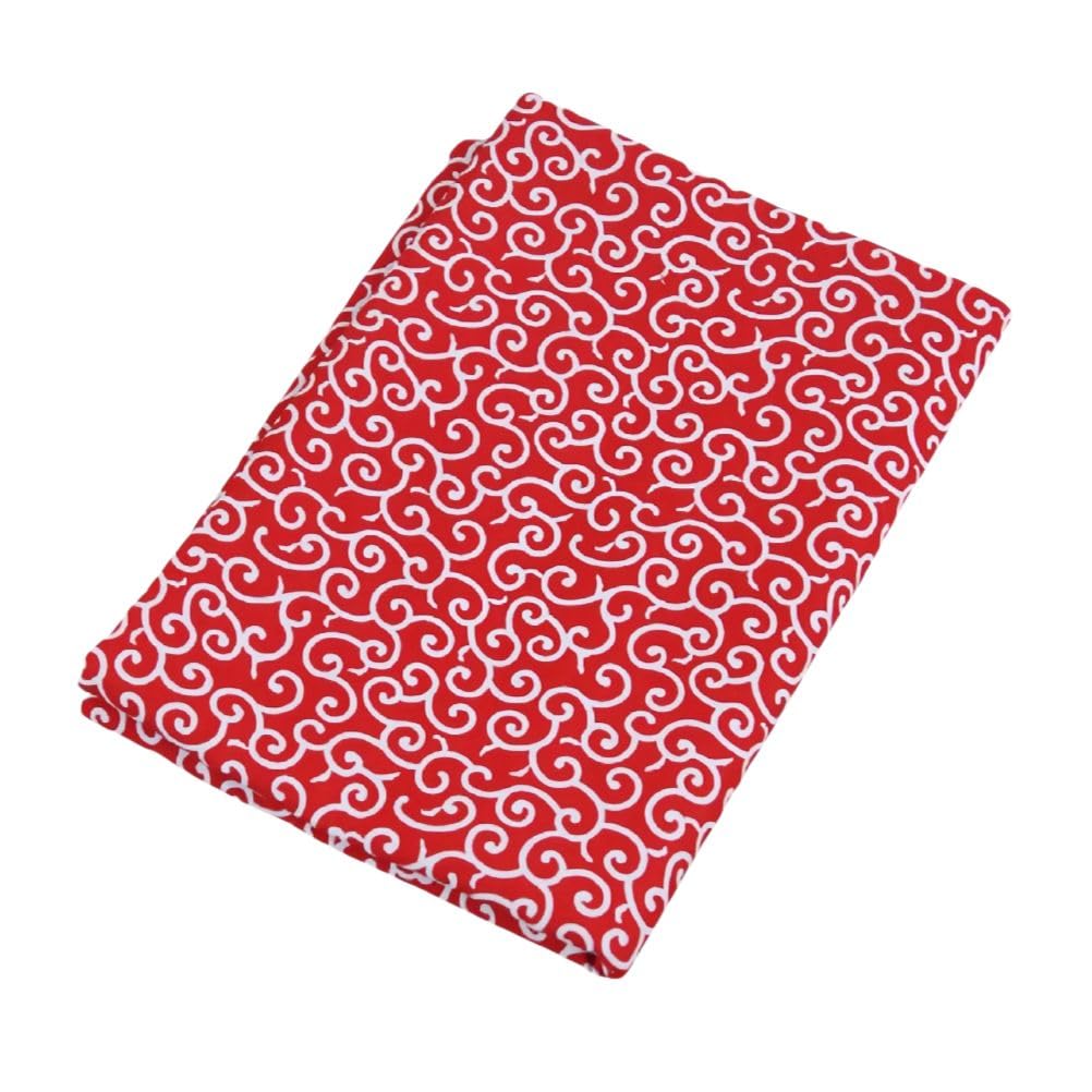Furoshiki Japanese Wrapping Cloth Karakusa Arabesque Red Polyester 27.5in