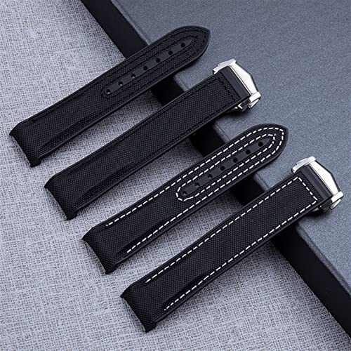 Bracelet nylon caoutchouc 20mm抗汗吸震针织表带适合Omega