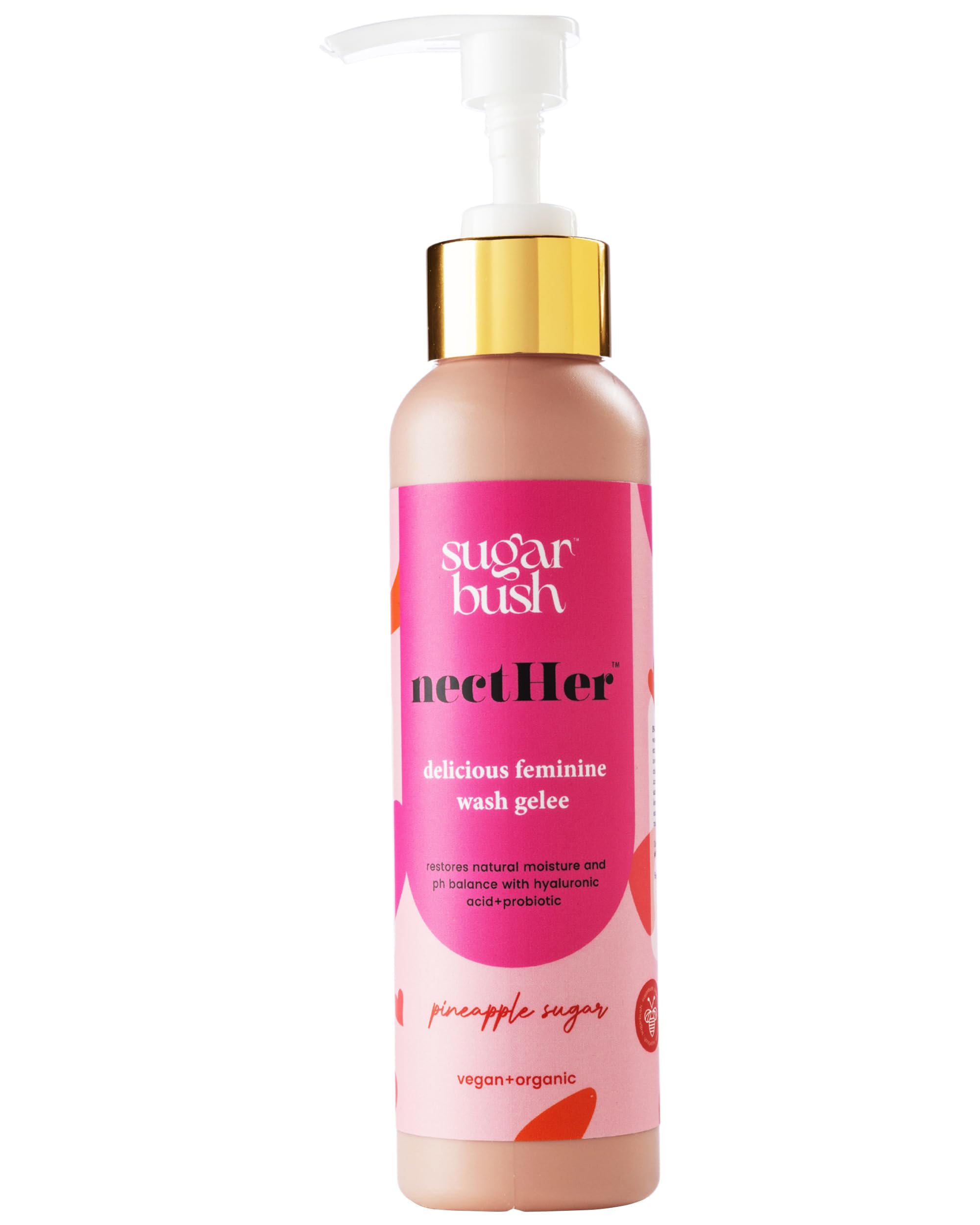 Sugarbush nectHer Hydrating Feminine Gelée | pH-Balanced Intimate Cleanser with Hyaluronic Acid, Probiotics & Honey | Removes Odor & Bacteria | Daily Hydration & Refresh | 7 oz