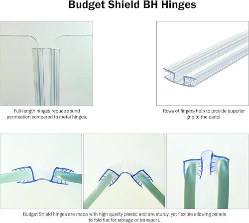 Miniatura 4 de Drum Shield 5 paneles de 2 pies de ancho x 5.5 pies de alto en jaula de batería acrílica con bisagras flexibles de longitud completa (5 paneles de 2