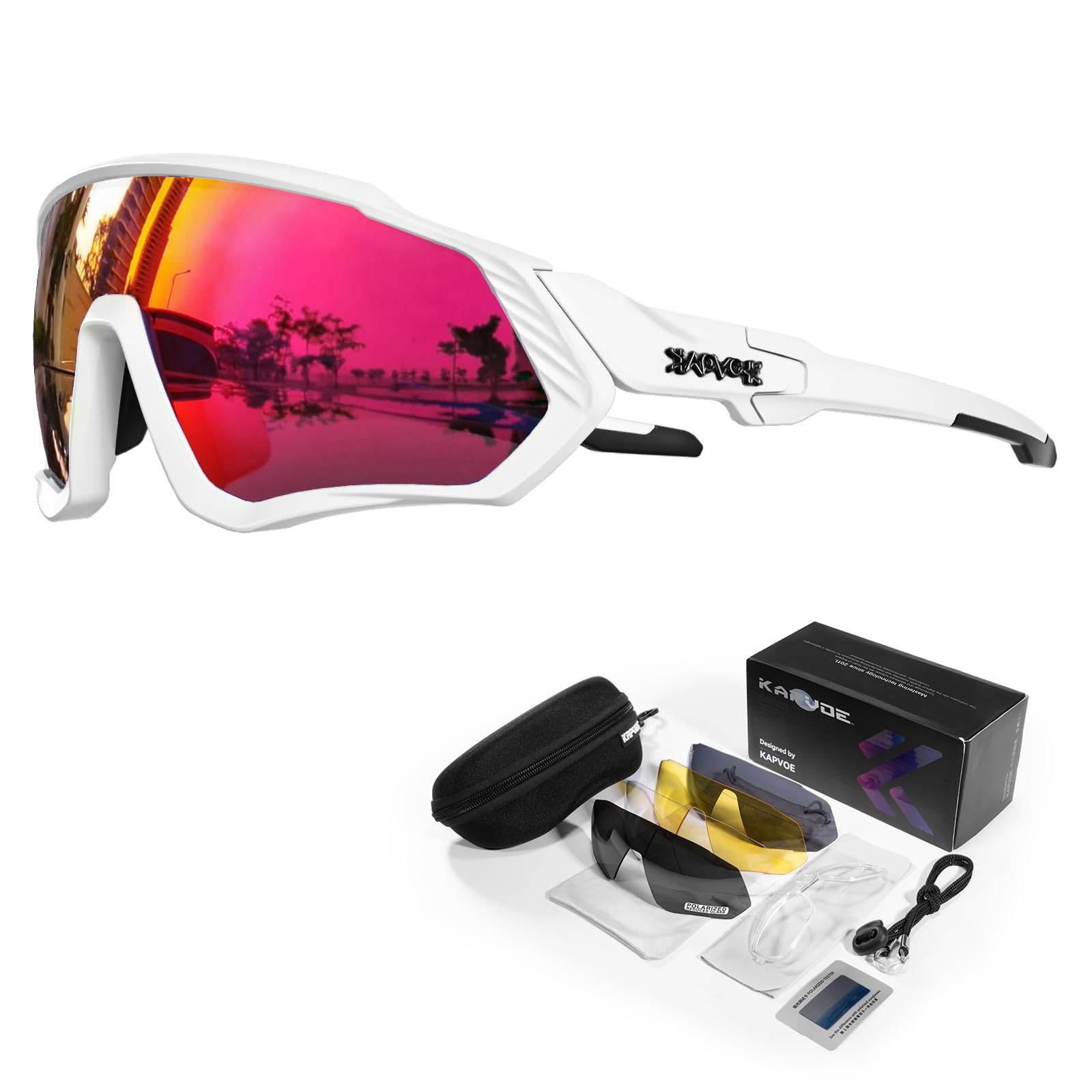 KAPVOE Polarizzati Occhiali Da Ciclismo Con 1 Lenti o 5 lenti Intercambiabili TR90 Sport Occhiali Da Sole Donne Uomini K9408