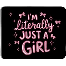 Coquette Pink Bow Girly Mouse Pad, I'm Literally Just a Girl Mouse Pads for Wireless Mouse Computers Laptop Desk Accessories, Aesthetic Mouse Pad, Desk Supplies for Women Office, 9.5x7.9 Inch