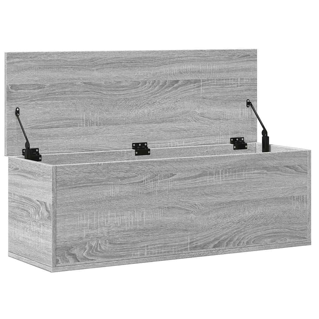Caja de almacenamiento gris Sonoma 102 x 35 x 35 cm, material de madera, organizador de almacenamiento para estantería, ropa, armario
