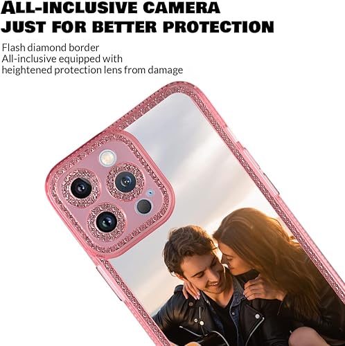Miniatura 5 de Funda brillante personalizada para iPhone 14 13 Pro Max Mini 12 Se 2020 2022 11 X XS XR 8 7 Plus, cubierta de teléfono rosa TPU para niñas y mujeres