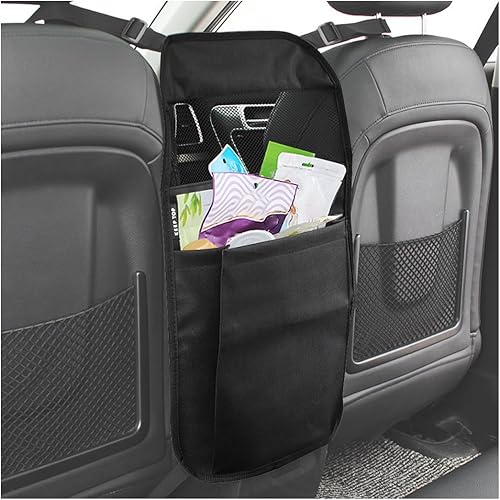 BESULEN Soporte para bolso de coche entre asientos delanteros, barrera de bolsillo de red, organizador de almacenamiento de gran capacidad para