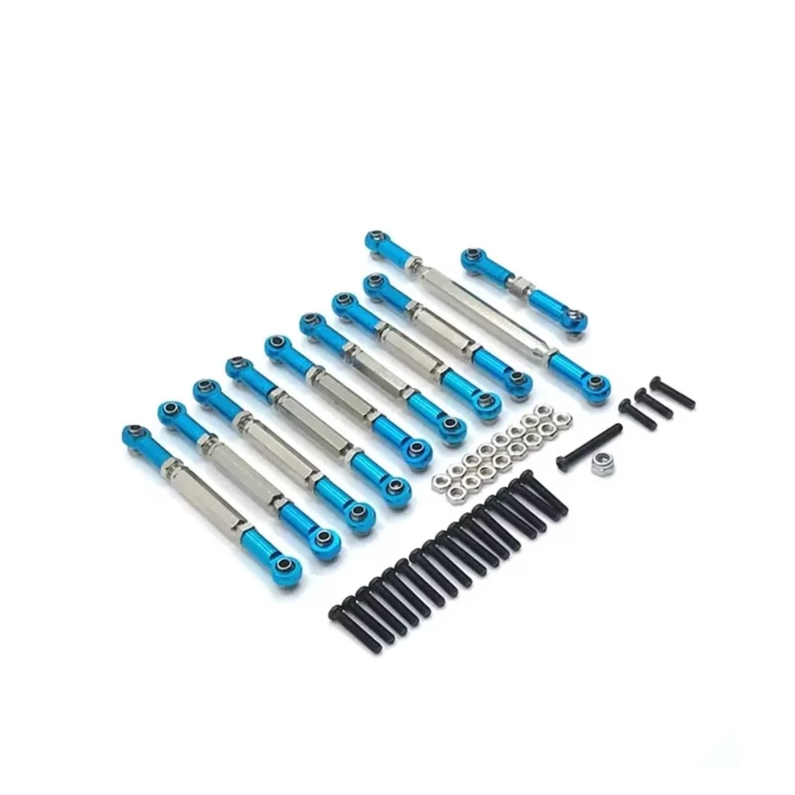 Rc Special Connecting Rod for WPL C14 C24 1/16 Tie Rod Steering Metal Linkage for Combo Kit RC Car Off-Road Tracked Vehicles Parts and Accessories Upgrades Replacement Use(Blue)