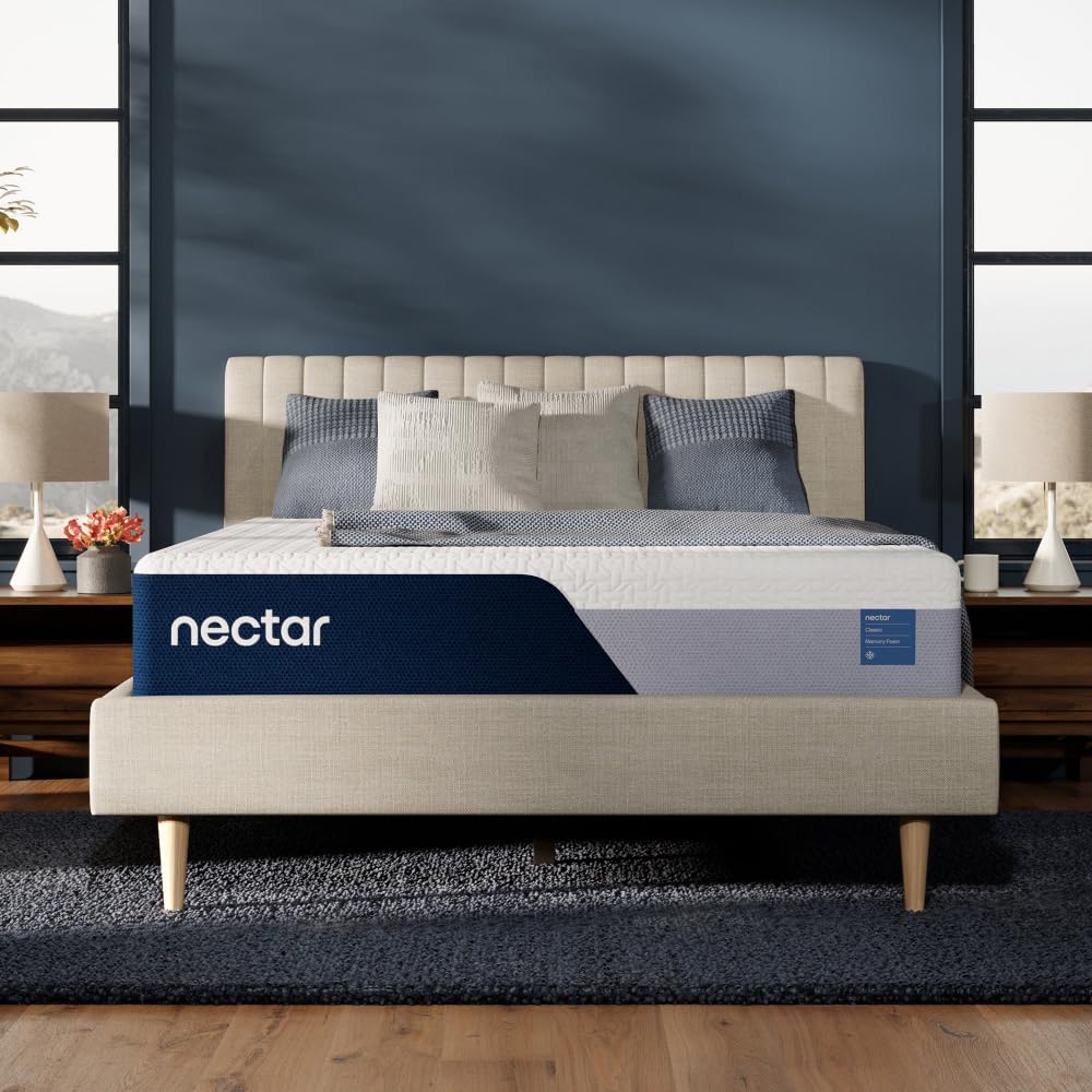 Nectar Classic 12” Queen Mattress - Medium Firm - Contouring Memory Foam - Cooling Top Layer - Support