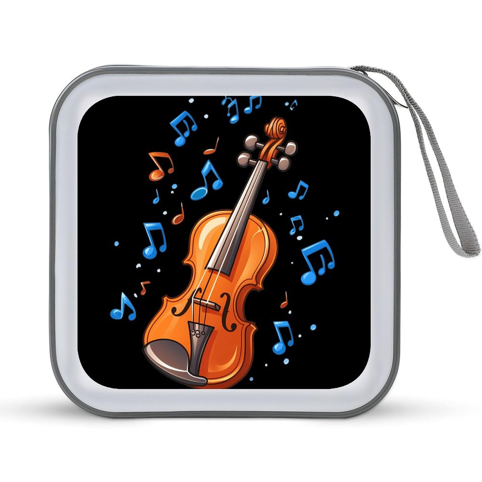 Orchestra Violin Player Music CD Case Plastic DVD Case Holder Wallet Disc Storage Organizer for Car Travel