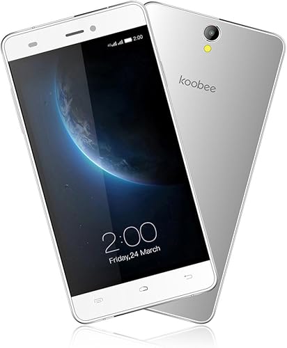 KOOBEE- Smartphone  fotocamera 13MP  Quad-Core 1 3 GHz  16GB ROM 2GB RAM  Micro-SIM  Android 6 0   Bianco