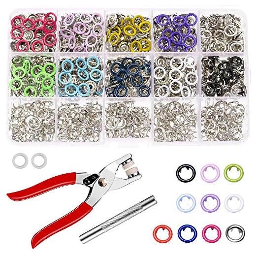 200 Sets Snap Fasteners Kit, 9.5mm Metal Snap Ring with Fastener Pliers Press for Sewing and Crafting,Mixed Colors and Easy to Store