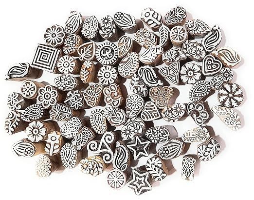 Mohini Handicraft Wooden Printing Block for Fabric Printing Textile Printing Heena Mehndi Printing Craft Card Making DIY Scrapbook Clay Pottery | Wooden Hand Carved Artistic Block Stamp Pack of 10 (B0BFBTKDDQ) Amazon Price History, Amazon Price Tracker