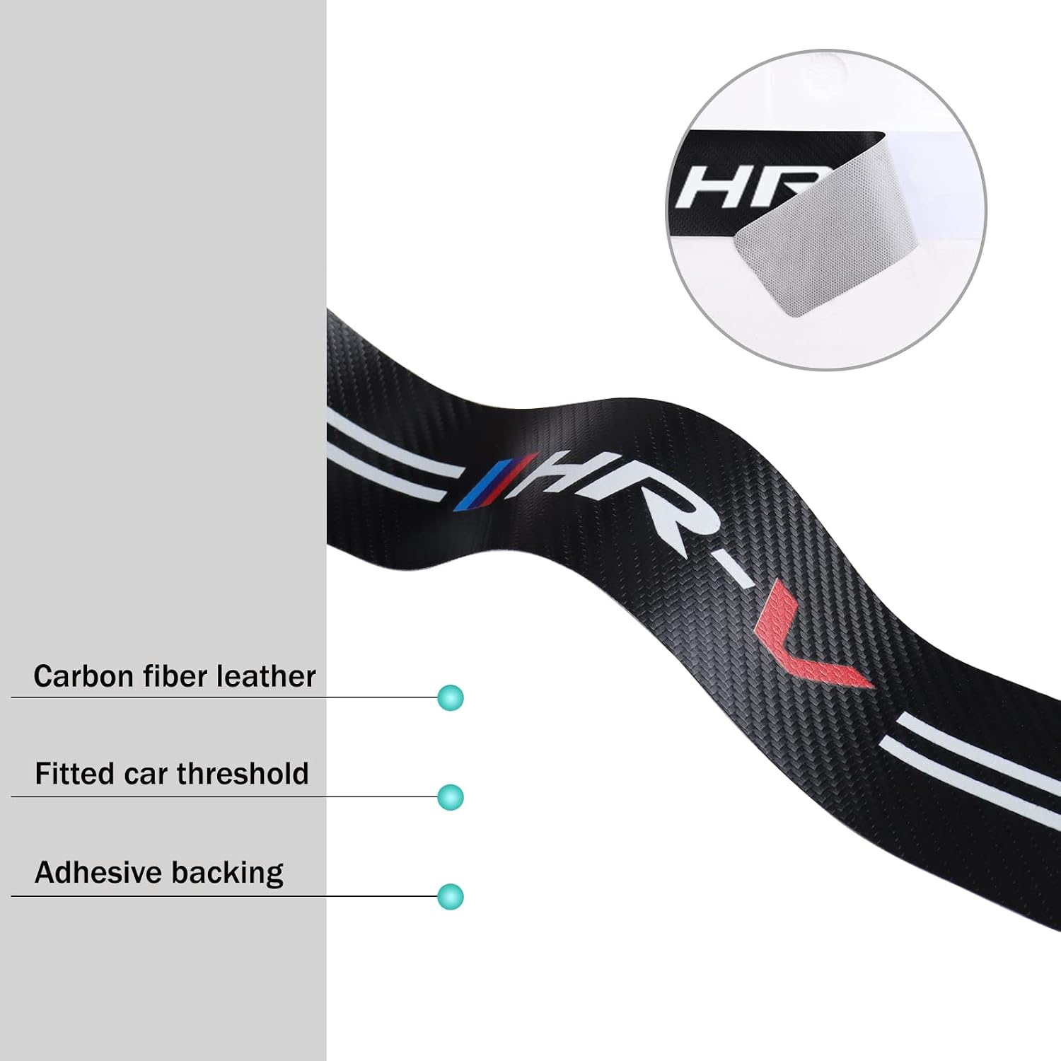 Cotree 4Pcs Car Door Sill Protector for Honda HRV Accessories Fit for HR-V 2014-2022,Carbon Fiber Leather Door Sill Sticker,Reflective Automotive Door Entry Guard,Decoration Door Sill Scuff Plate