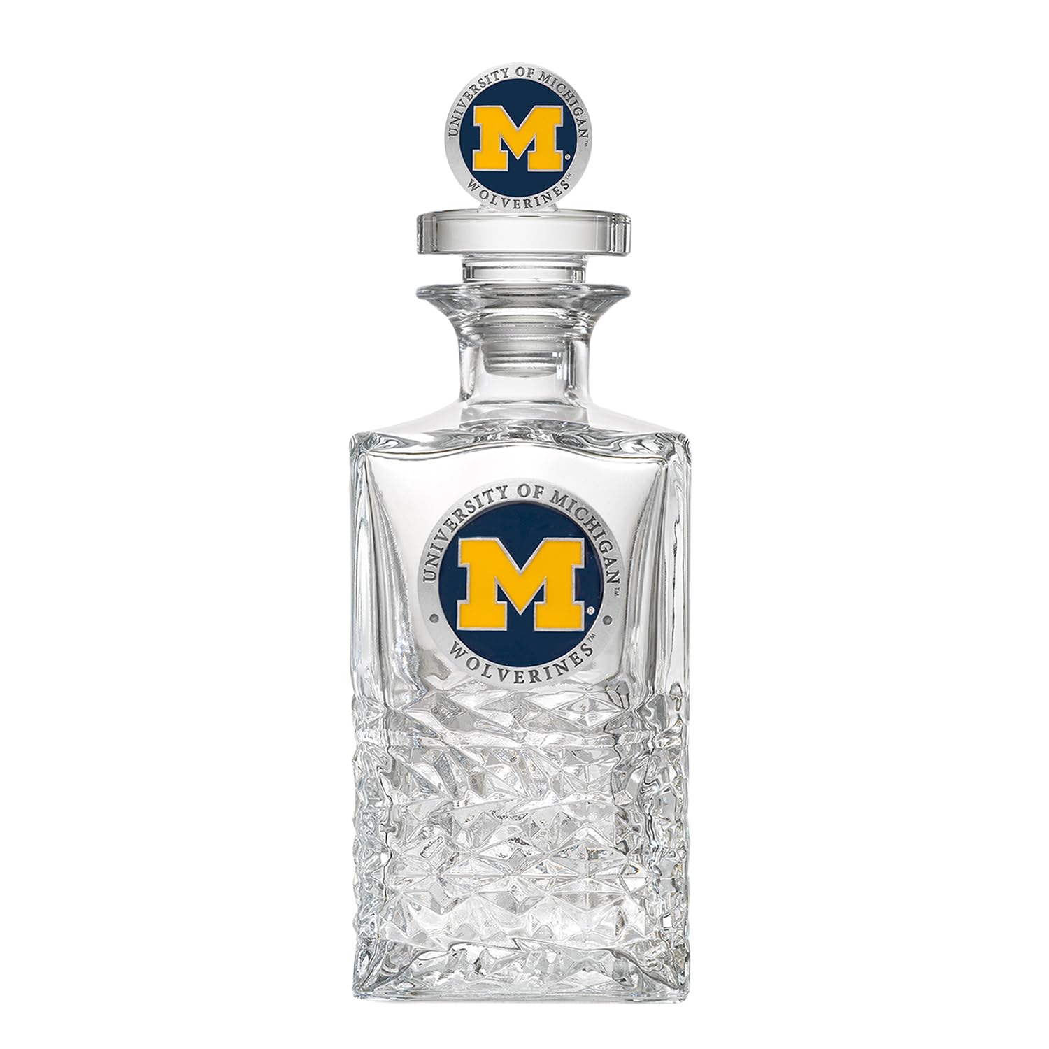Michigan Heritage Decanter with 3D Stopper | 25 OZ Liquor Pourer | Expertly Crafted Pewter Glass