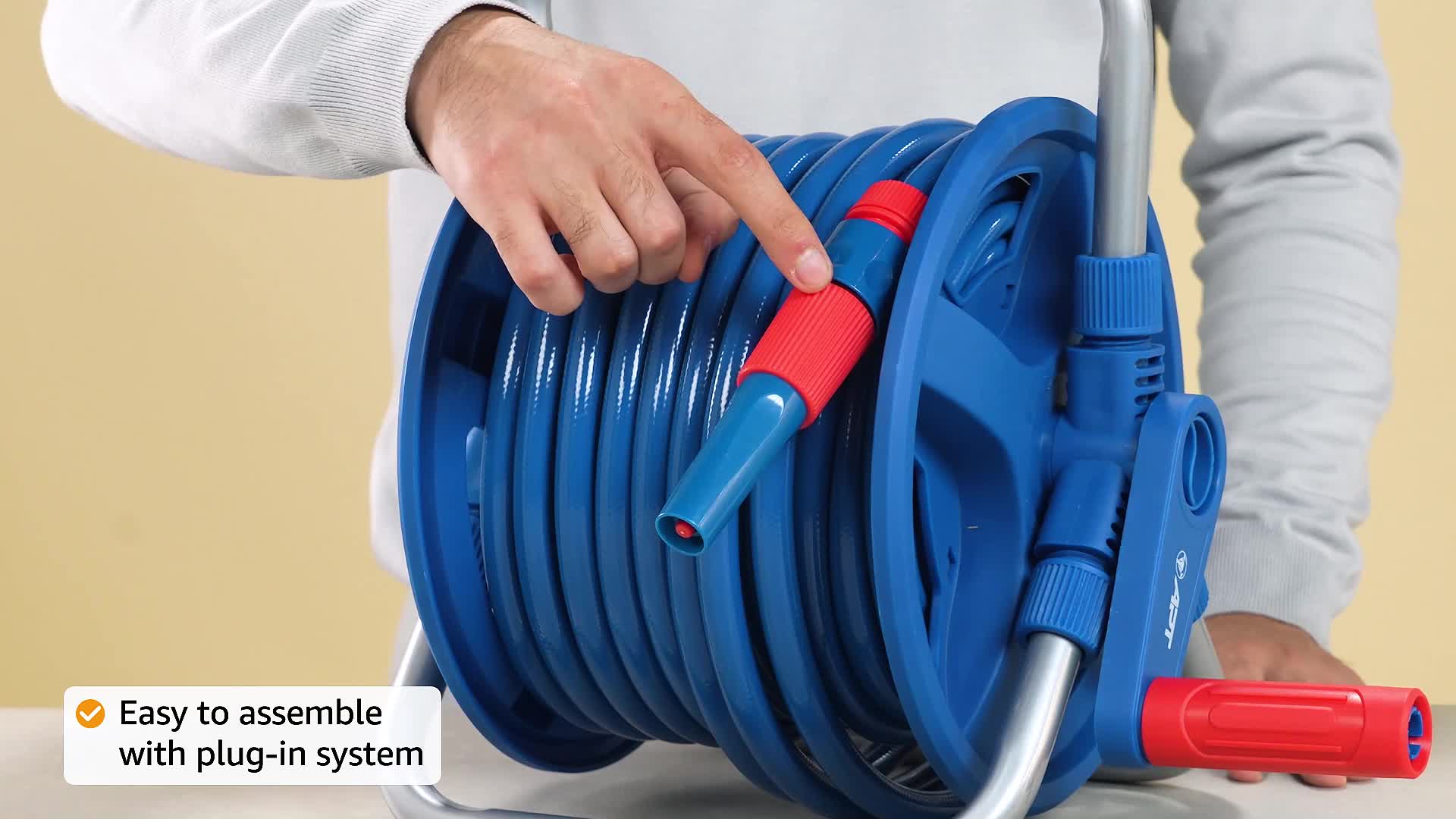 Garden Hose Reel with 20 m hose, 3 conectors and hose nozzle خرطوم