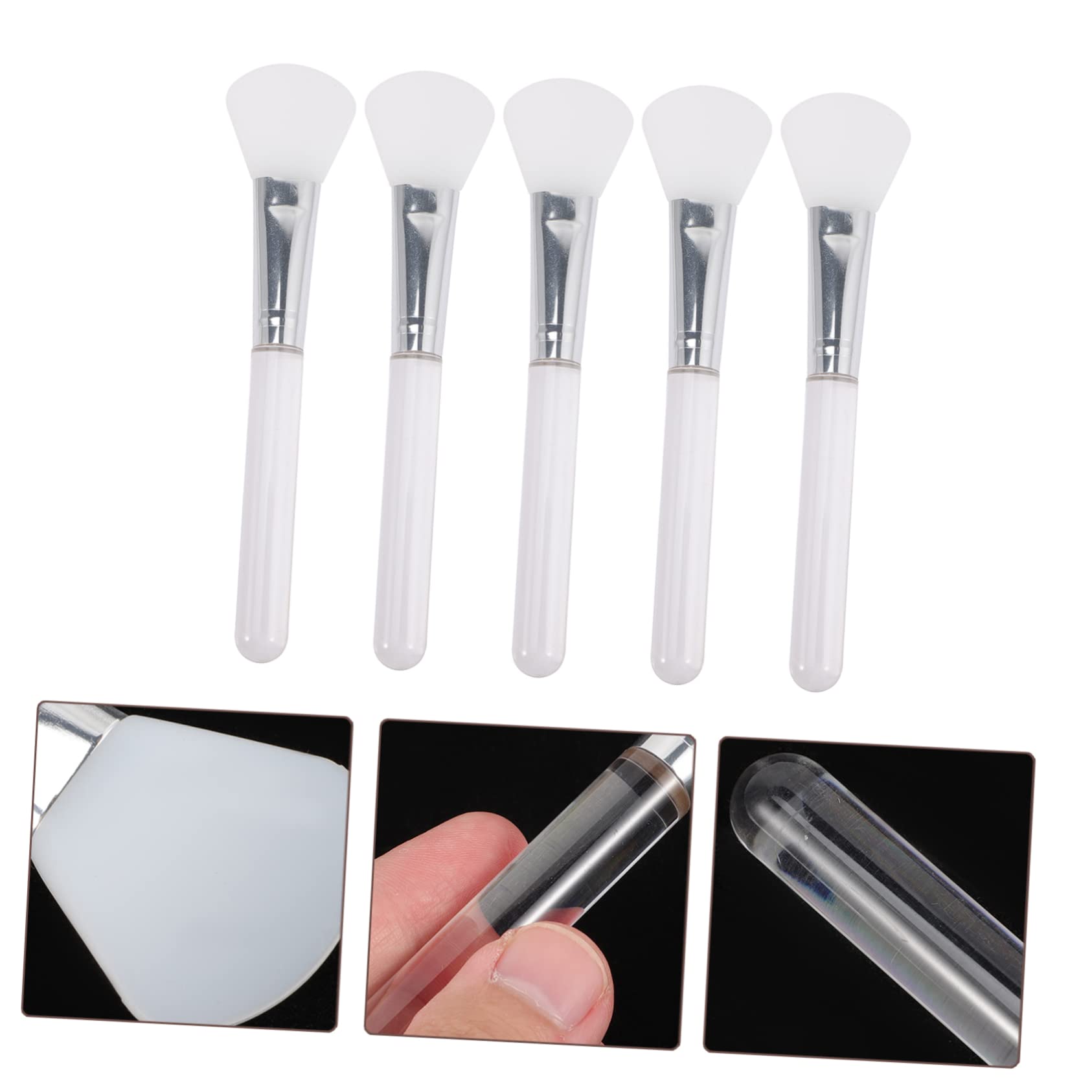 EPIGEIST 5Pcs Silicone Face Mask Brush Facial Applicator Tools for Skincare Transparent Design for Even Mud Application for Travel and Daily Use
