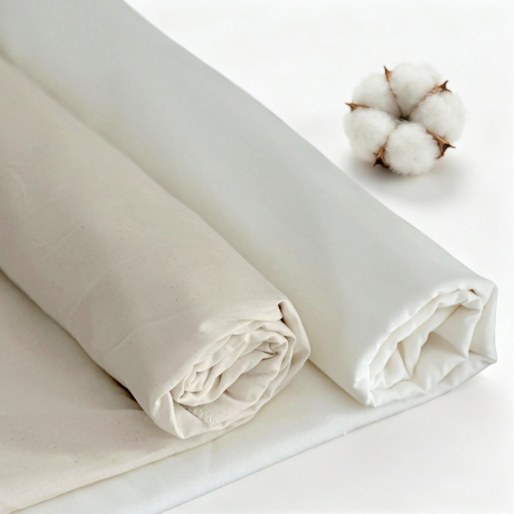 Simple&Opulence Tela de muselina 100 % algodón, 59 pulgadas de ancho, material suave, transpirable y versátil para costura, manualidades y decoración del hogar (natural sin blanquear, 10 yardas)